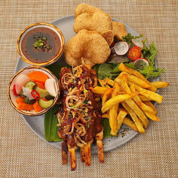 Chicken Satay With Fries